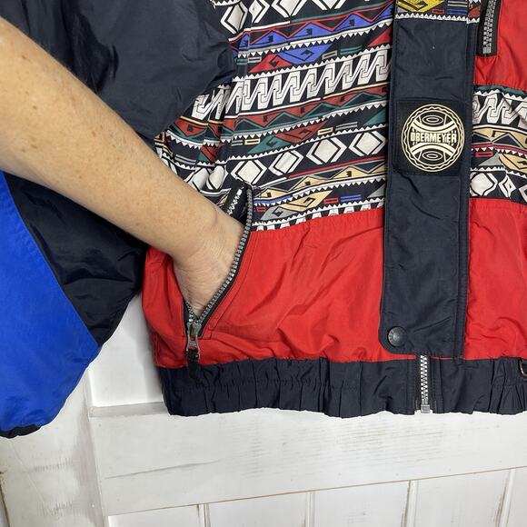 VTG OBERMEYER YOUTH SIZE 16 Ski Snowboard Hooded Jacket Aztec Tribal Southwest - Picture 10 of 16